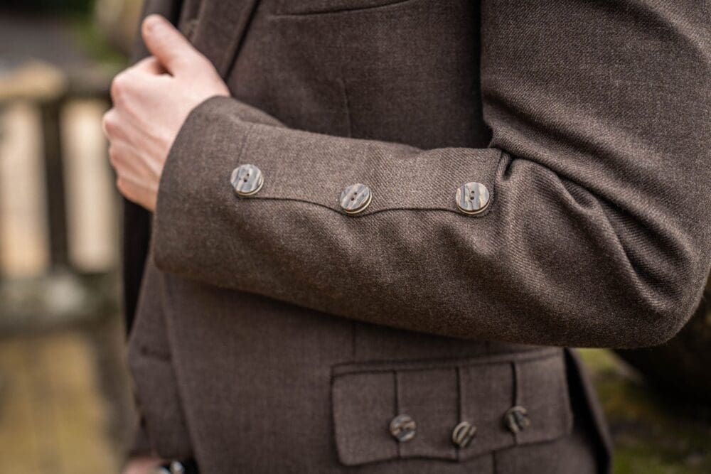 Peat Brown Crail Kilt Jacket & Waistcoat - Image 4