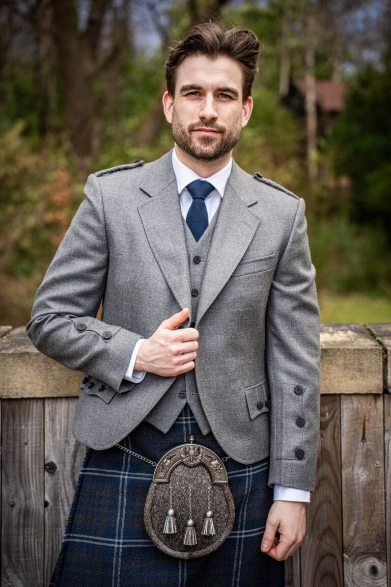 Graphite Grey Crail Kilt Jacket Waistcoat House of Henderson