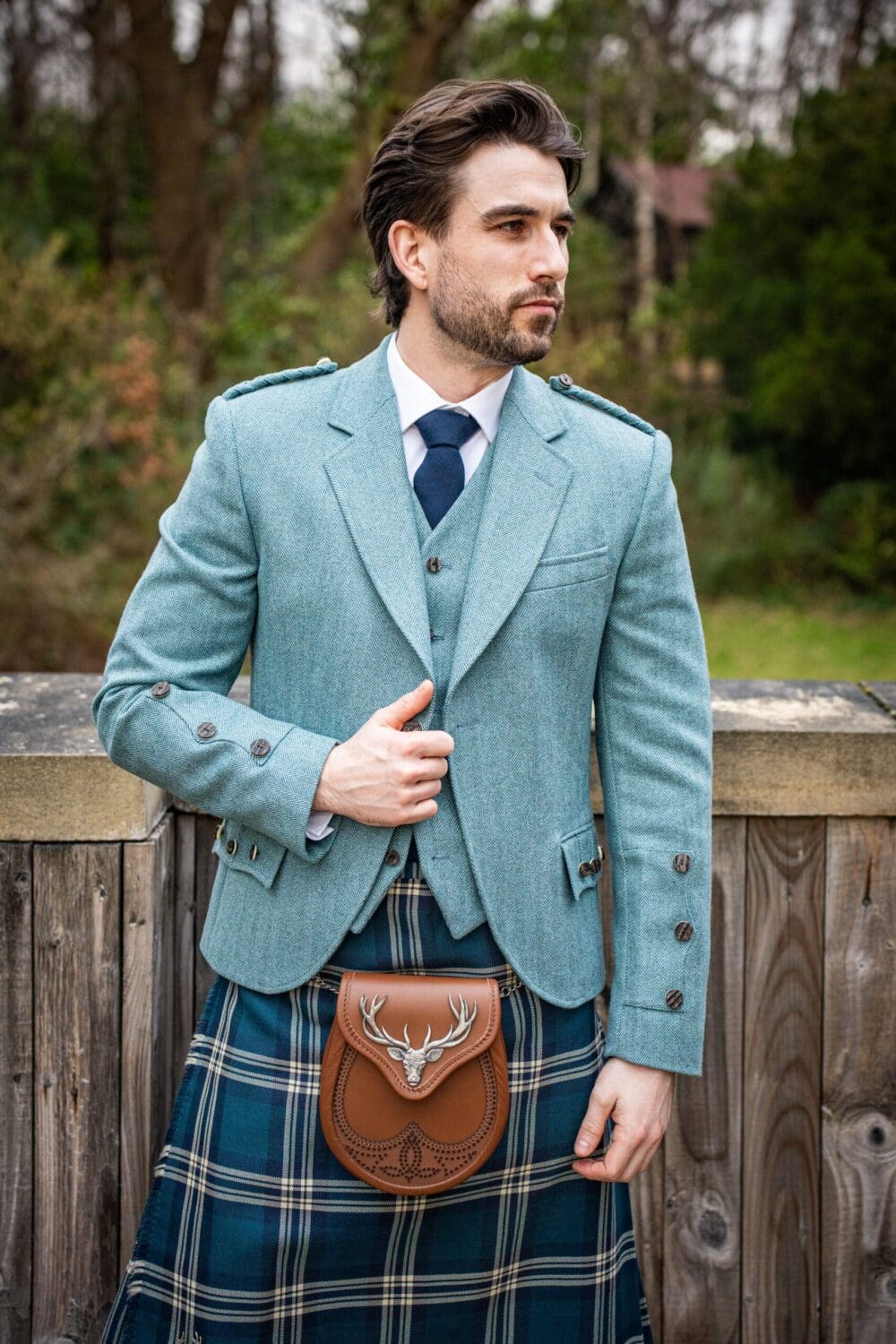 Lovat Blue Crail Kilt Jacket & Waistcoat