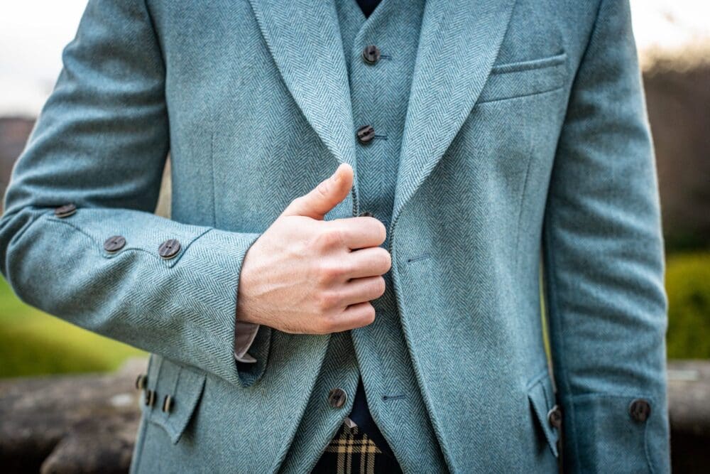Lovat Blue Crail Kilt Jacket & Waistcoat - Image 2