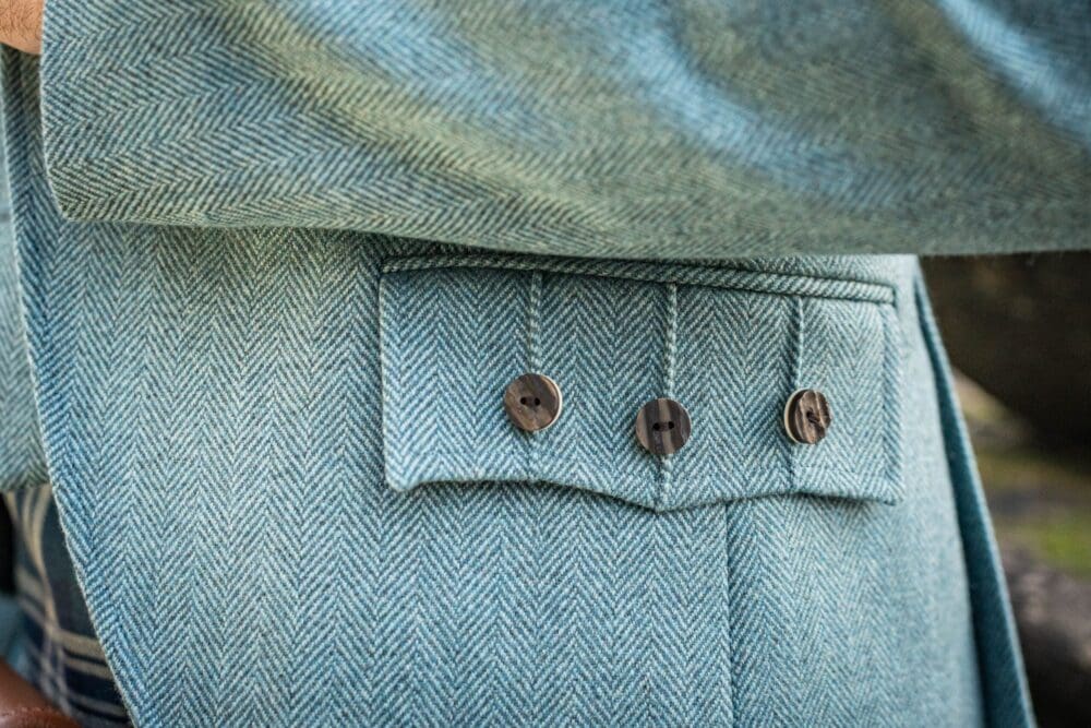 Lovat Blue Crail Kilt Jacket & Waistcoat - Image 4