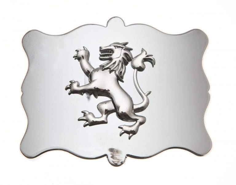 Kilt Buckle - Plain Lion Chrome