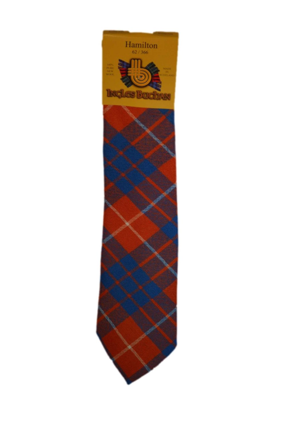 Men's Wool Tartan Tie - Hamilton Red Ancient - Orange, Blue