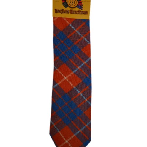 Men's Wool Tartan Tie - Hamilton Red Ancient - Orange, Blue