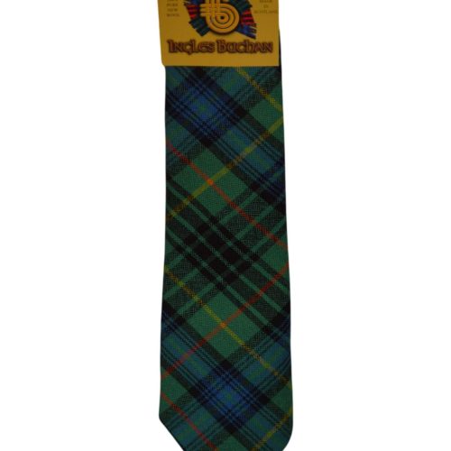 Men's Wool Tartan Tie - Stewart Huting Ancient - Green