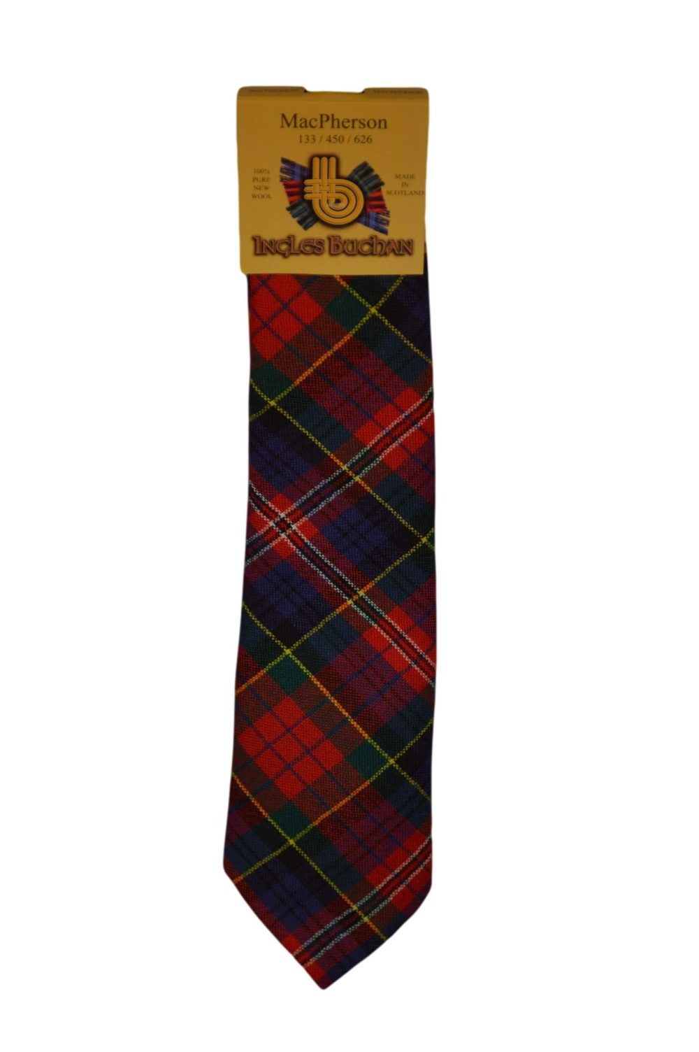 Men's Wool Tartan Tie - MacPherson Modern - Red