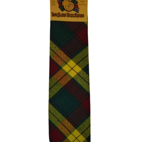 Men's Wool Tartan Tie - MacMillan Old Modern - Green, Yellow, Burgundy