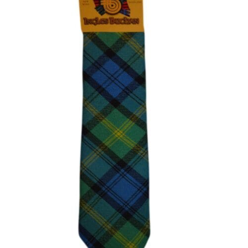 Men's Wool Tartan Tie - Gordon Old Ancient - Green, Blue, Yellow