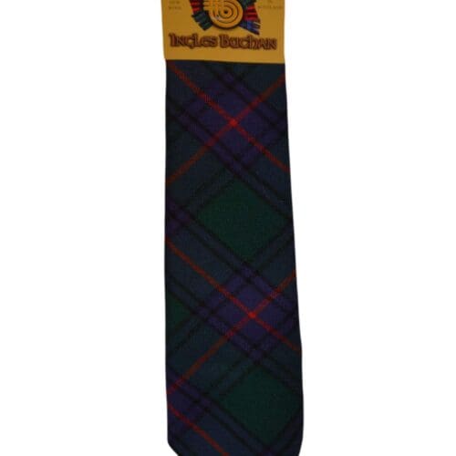 Men's Wool Tartan Tie - Shaw Modern - Green, Navy