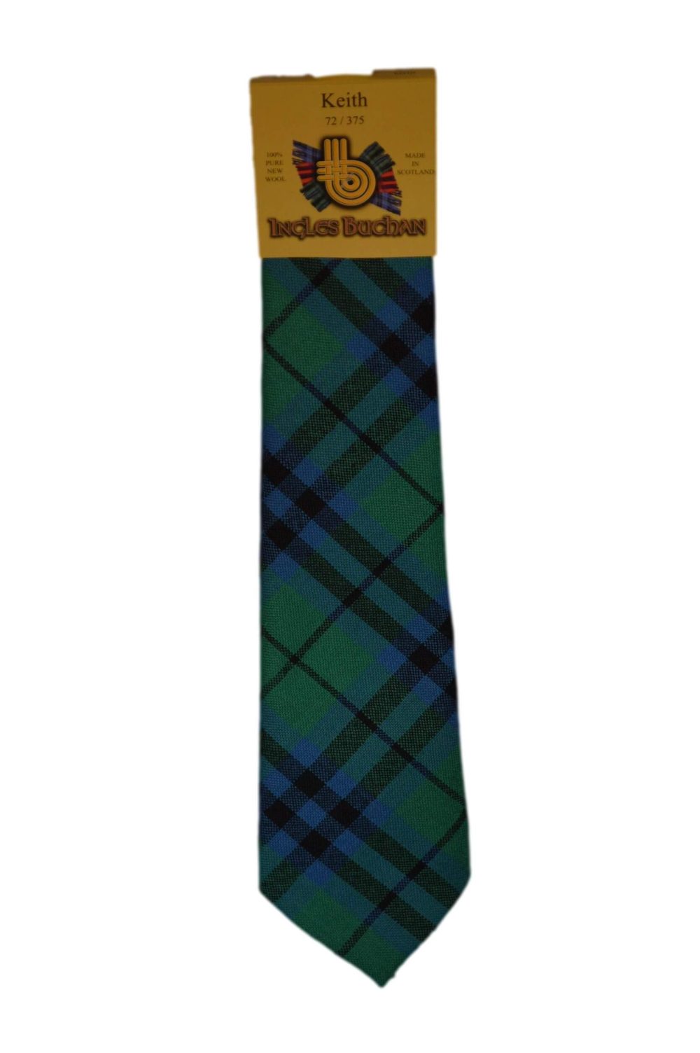 Men's Wool Tartan Tie - Keith Ancient - Green, Blue