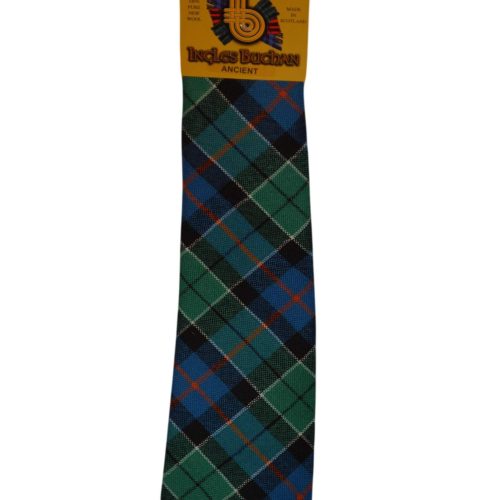 Men's Wool Tartan Tie - Leslie Hunting Modern - Green, Blue, Red