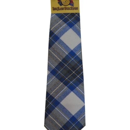 Men's Wool Tartan Tie - Stewart Muted Blue Weathered