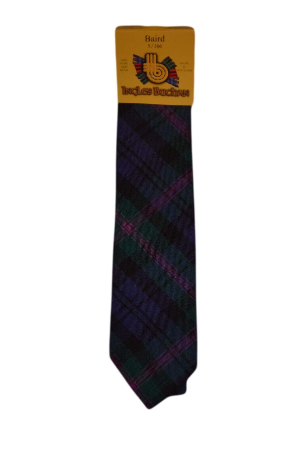 Men's Wool Tartan Tie - Baird Modern - Green, Blue, Purple