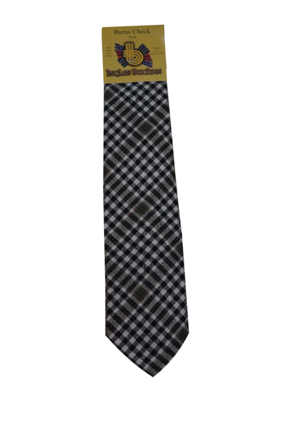 Men's Wool Tartan Tie - Burns Check Modern