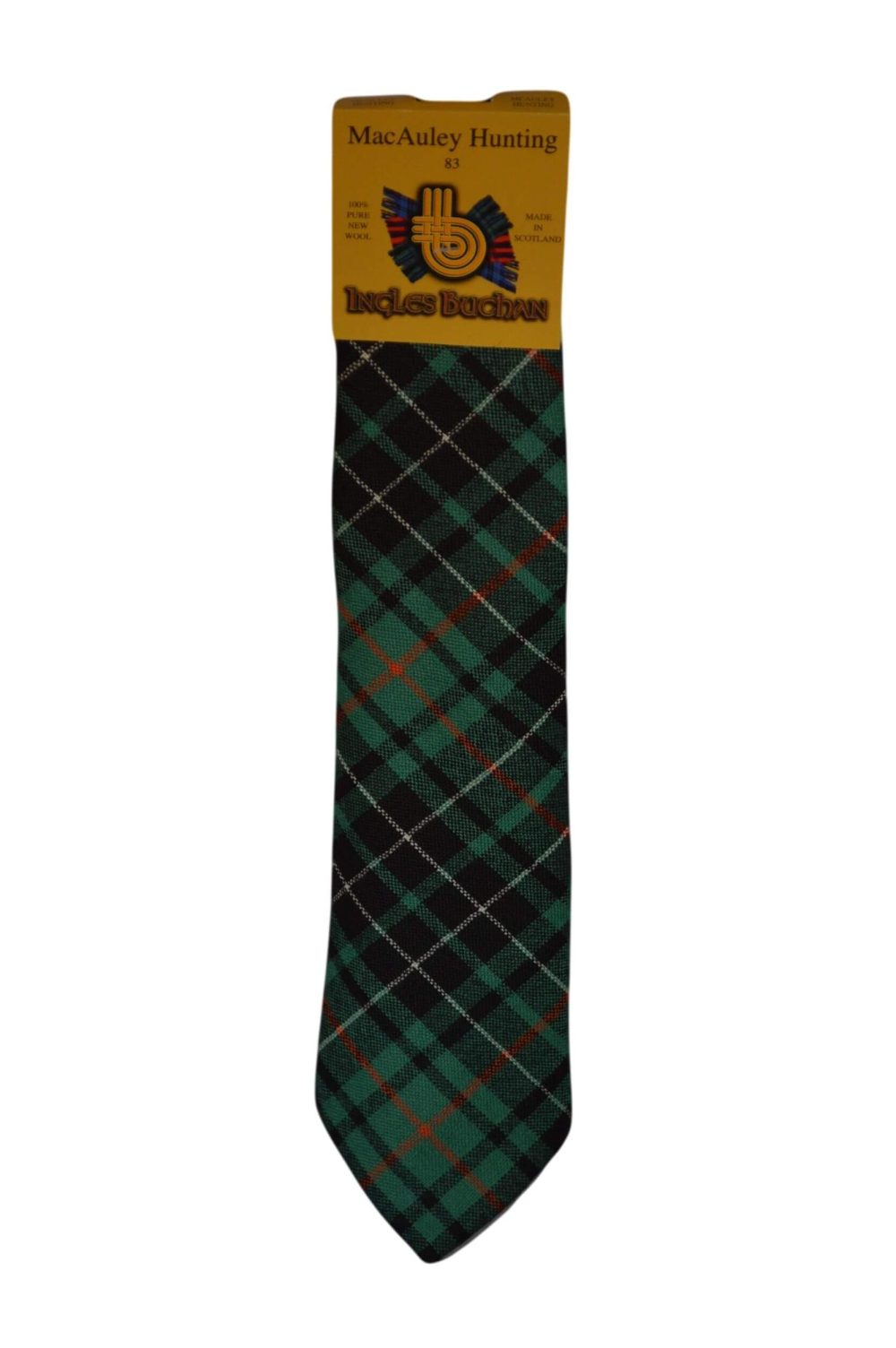 Men's Wool Tartan Tie - MacAuley Hunting Ancient - Black, Green