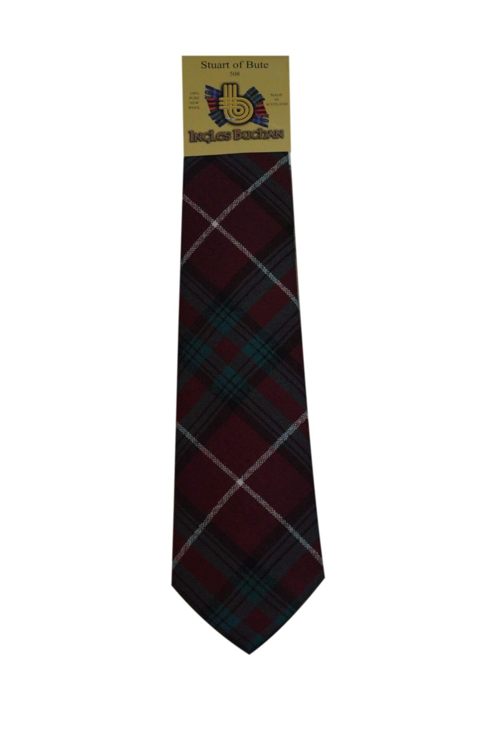 Men's Wool Tartan Tie - Stewart Bute Modern