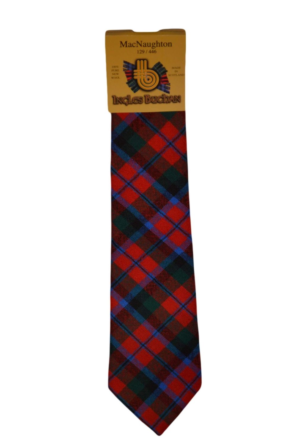 Men's Wool Tartan Tie - MacNaughton Modern - Red
