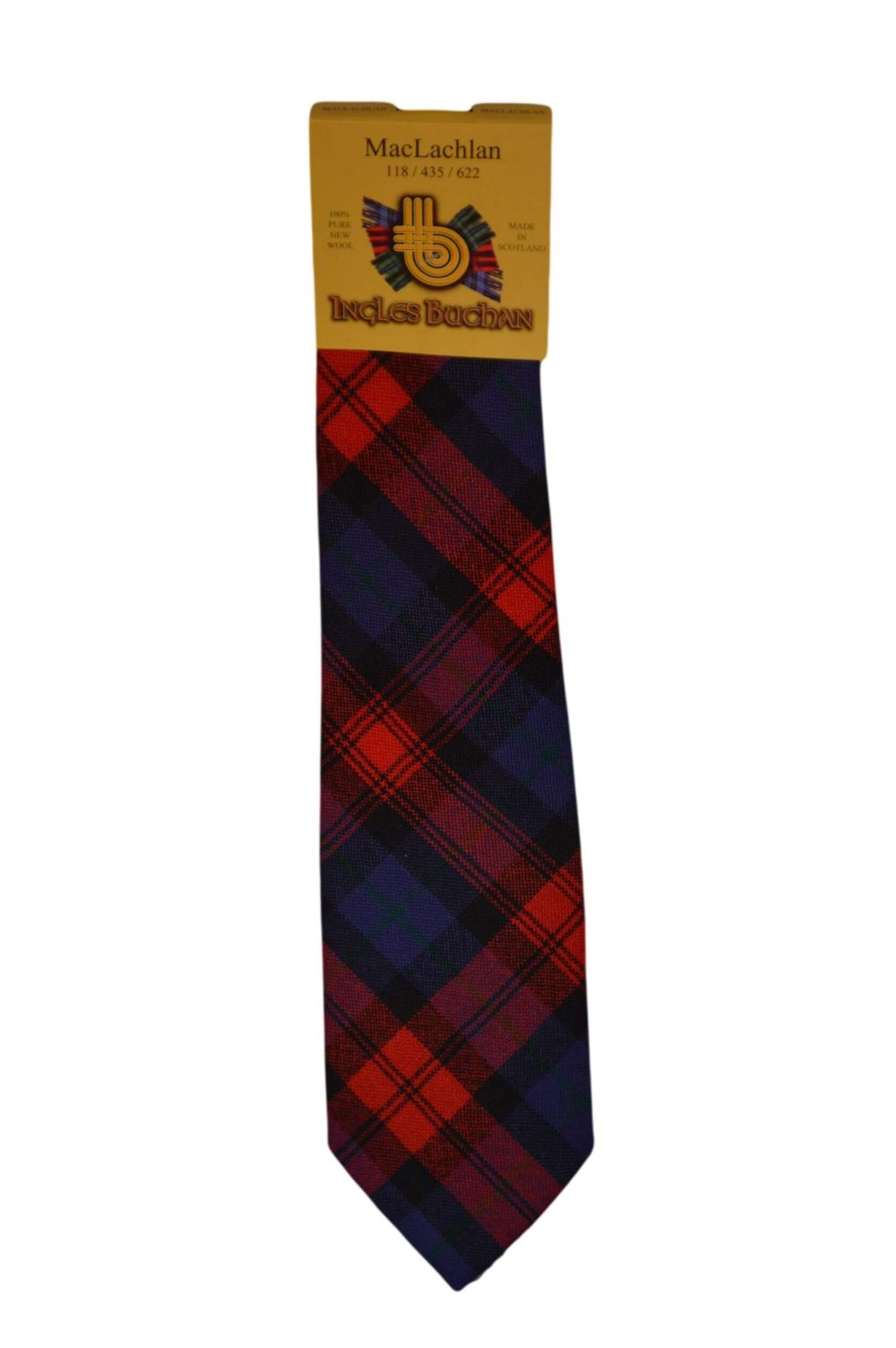Men's Wool Tartan Tie - MacLachlan Modern - Red, Blue