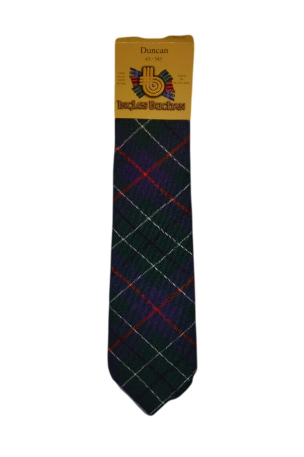 Men's Wool Tartan Tie - Duncan Modern - Green, Navy, Red