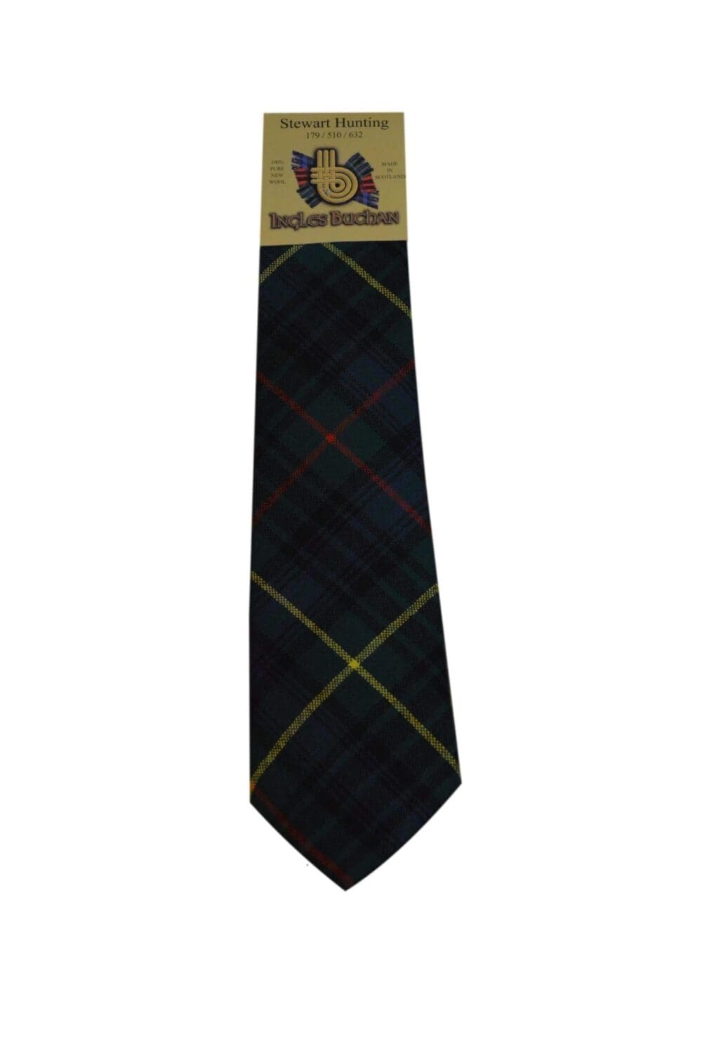 Men's Wool Tartan Tie - Stewart Hunting Modern