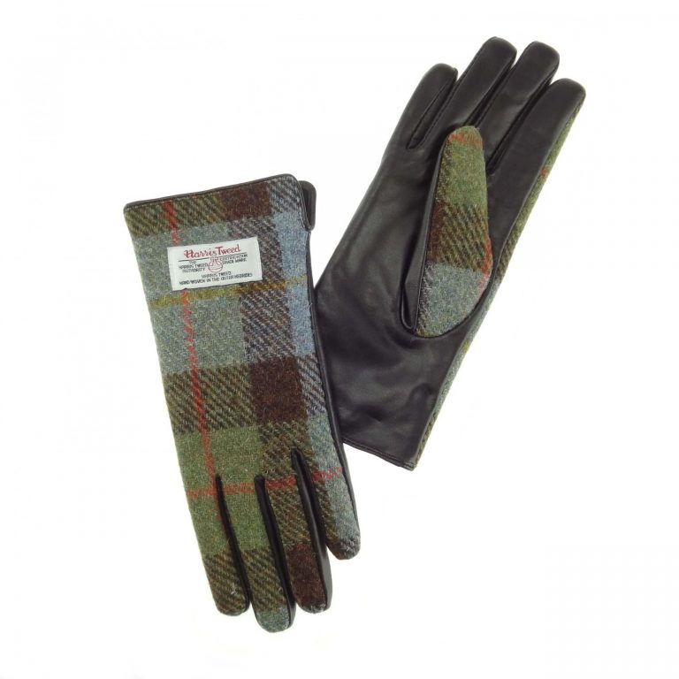 Ladies Tartan Harris Tweed Gloves