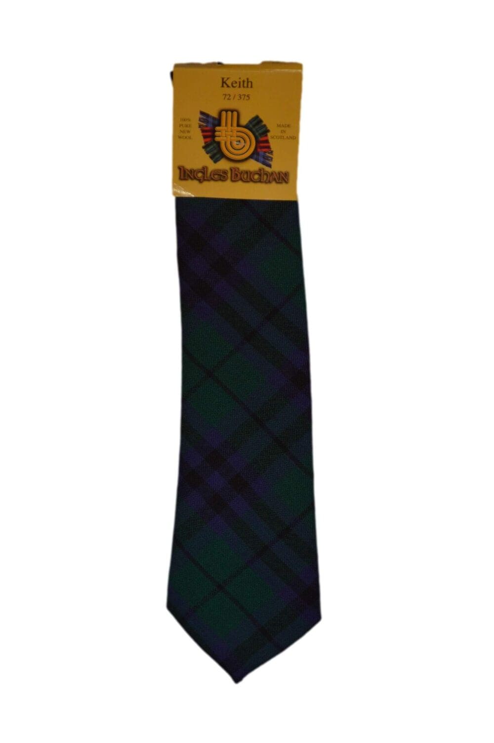 Men's Wool Tartan Tie - Keith Modern - Green, Navy