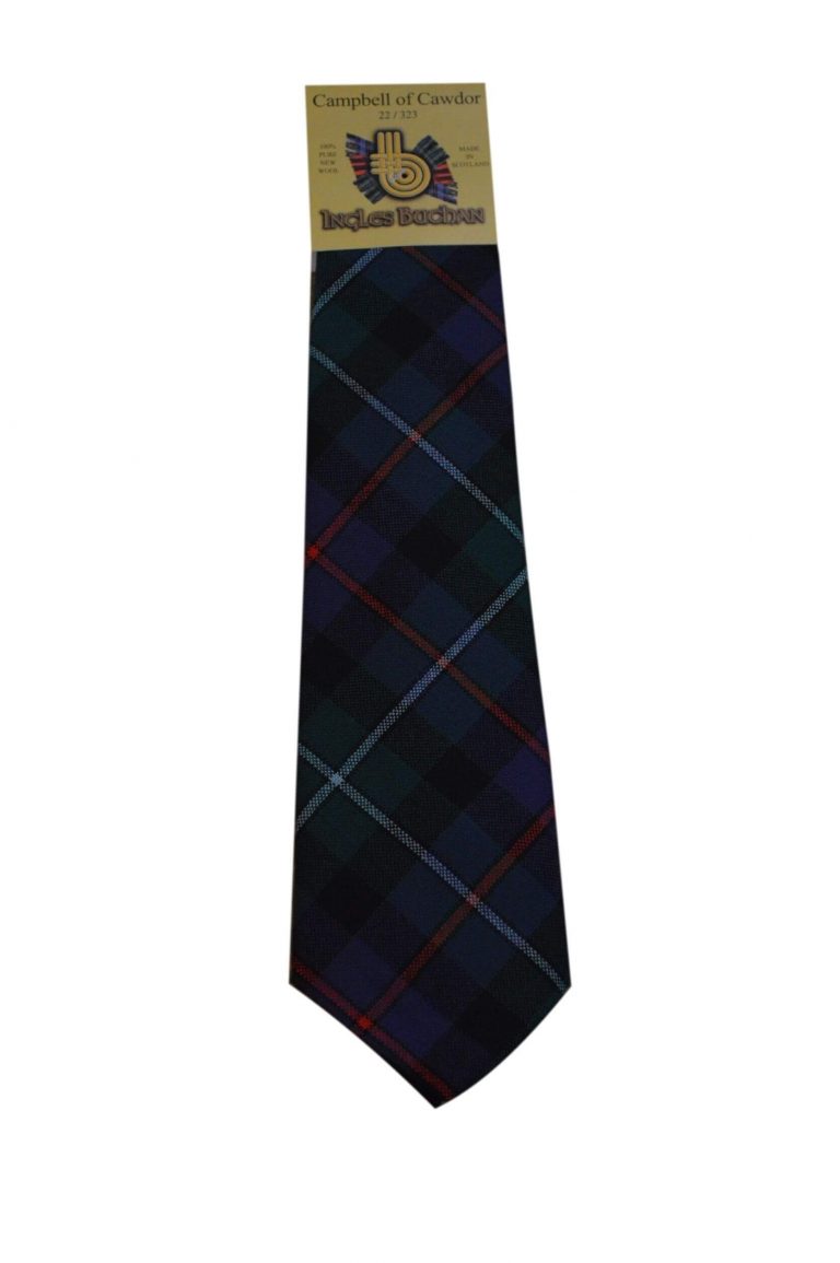Men's Wool Tartan Tie - Campbell Cawdor Modern