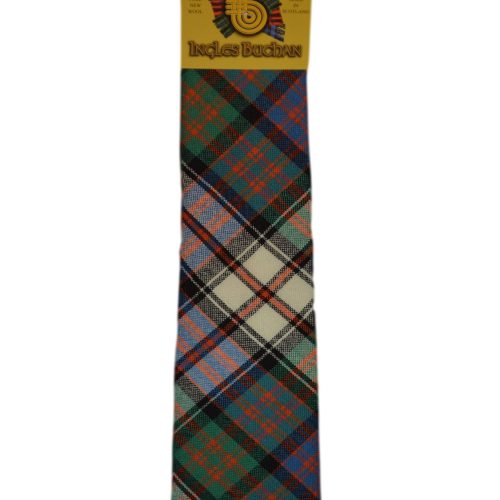 Men's Wool Tartan Tie - MacDonald Dress Ancient - Green, Blue, White