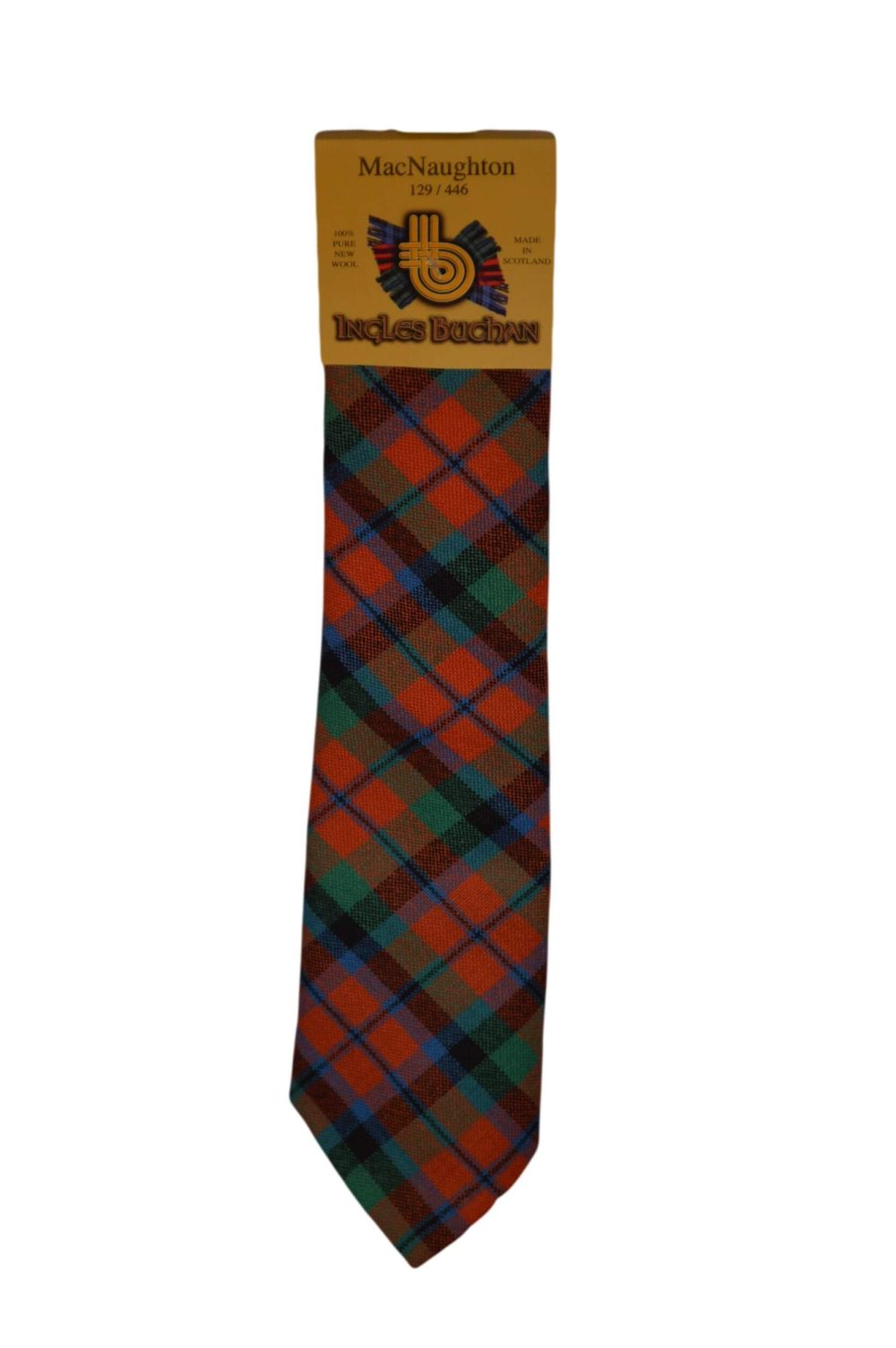 Men's Wool Tartan Tie - MacNaughton Ancient - Orange