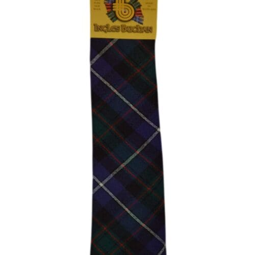 Men's Wool Tartan Tie - MacRae Hunting Modern - Navy, Green
