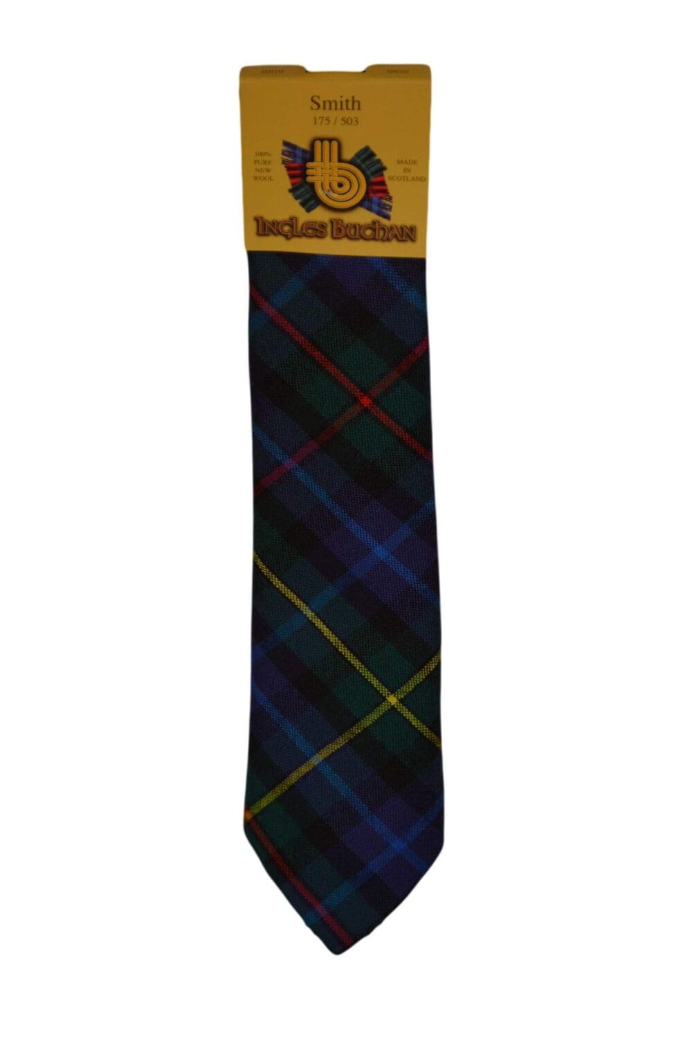 Men's Wool Tartan Tie - Smith Modern - Navy