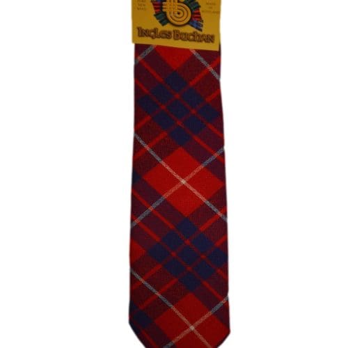 Men's Wool Tartan Tie - Hamilton Red Modern - Red, Blue