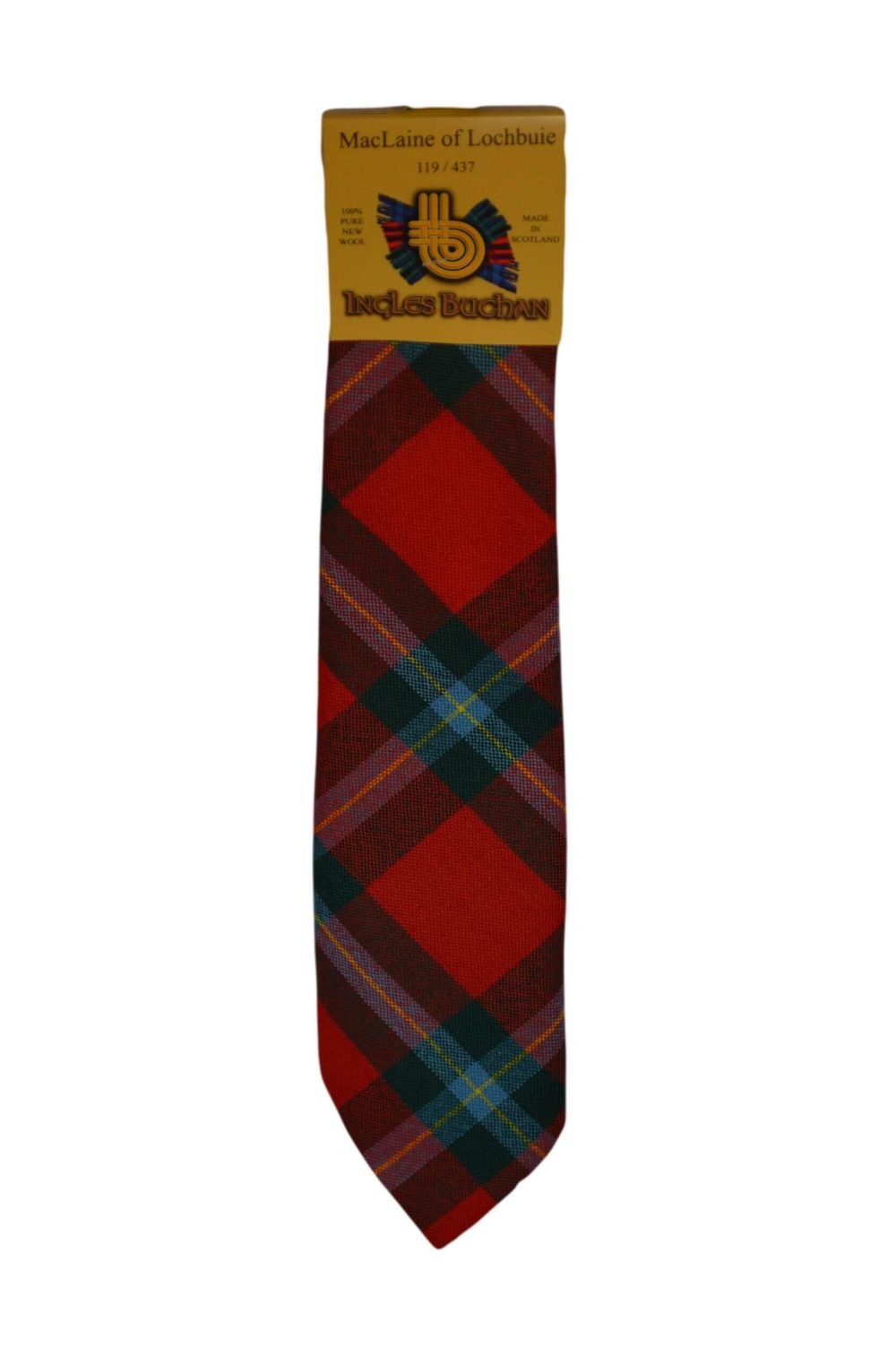 Men's Wool Tartan Tie - MacLaine Lochbuie Modern - Red