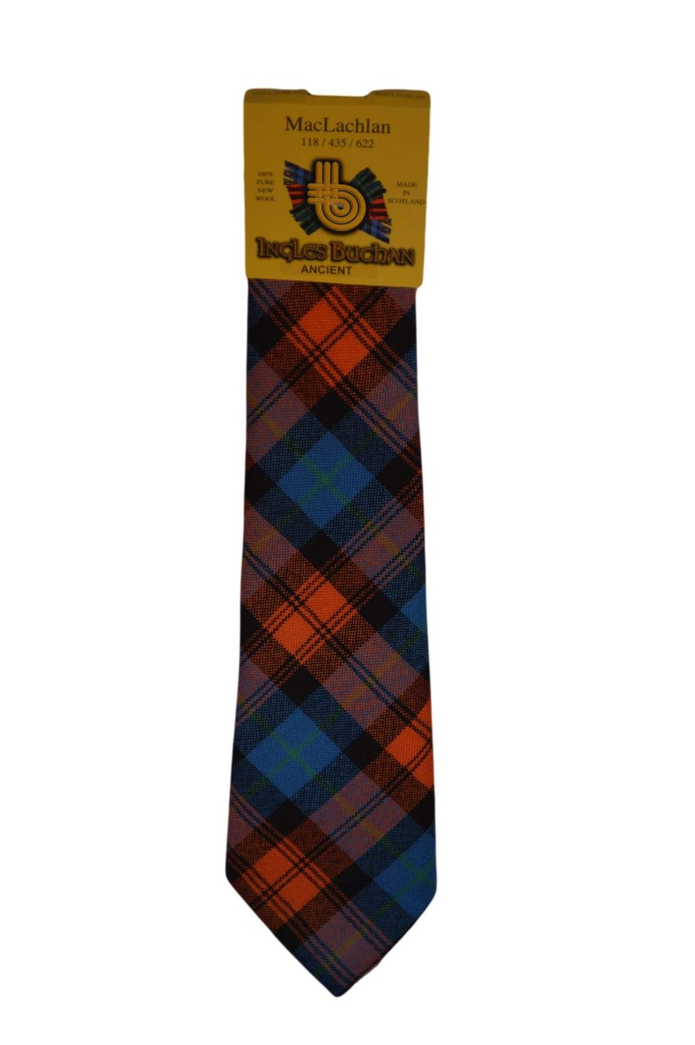 Men's Wool Tartan Tie - MacLachlan Ancient - Orange, Blue