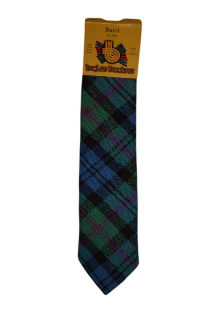 Men's Wool Tartan Tie - Baird Ancient - Green, Blue, Purple