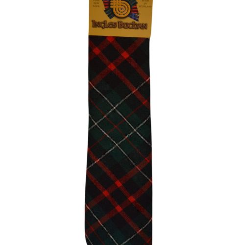 Men's Wool Tartan Tie - MacDiarmid Modern - Red, Green, Black