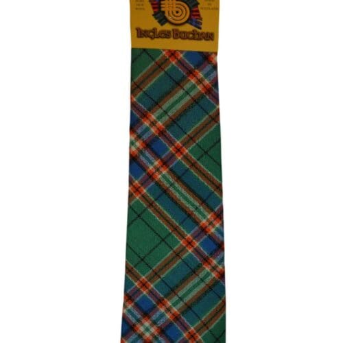 Men's Wool Tartan Tie - MacFarlane Hunting Ancient - Green