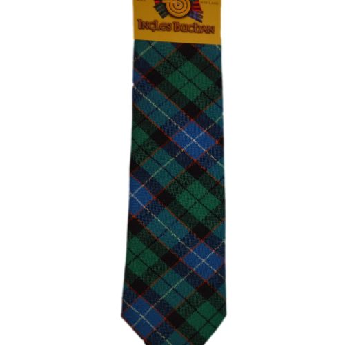 Men's Wool Tartan Tie - Hunter Ancient - Green, Blue, Red
