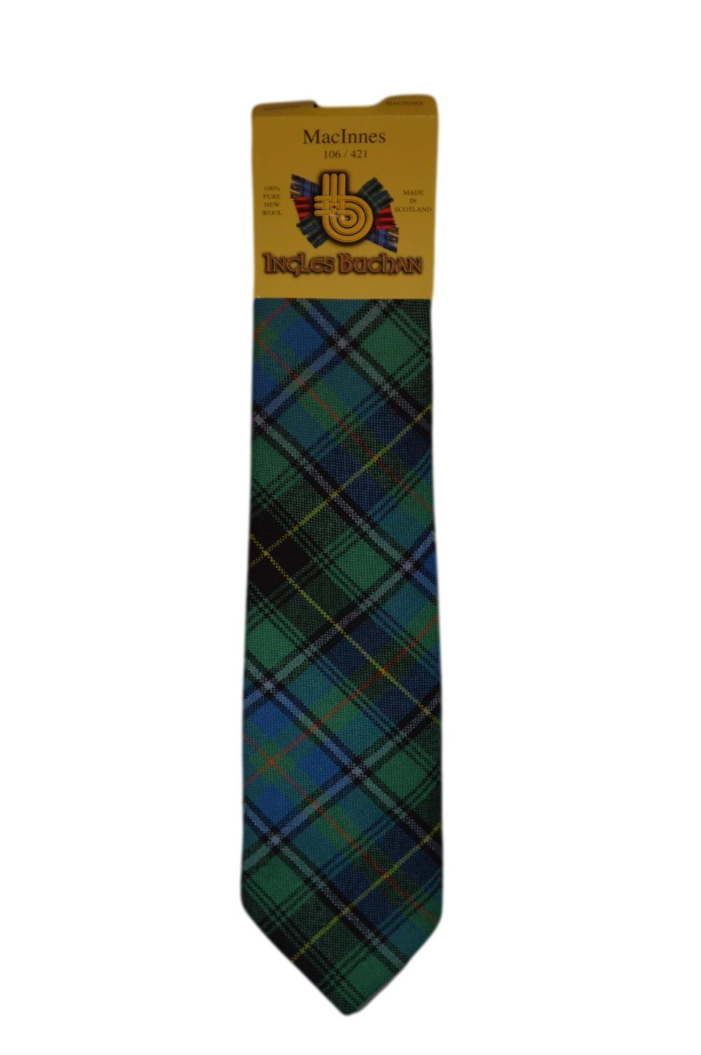 Men's Wool Tartan Tie - MacInnes Ancient - Green