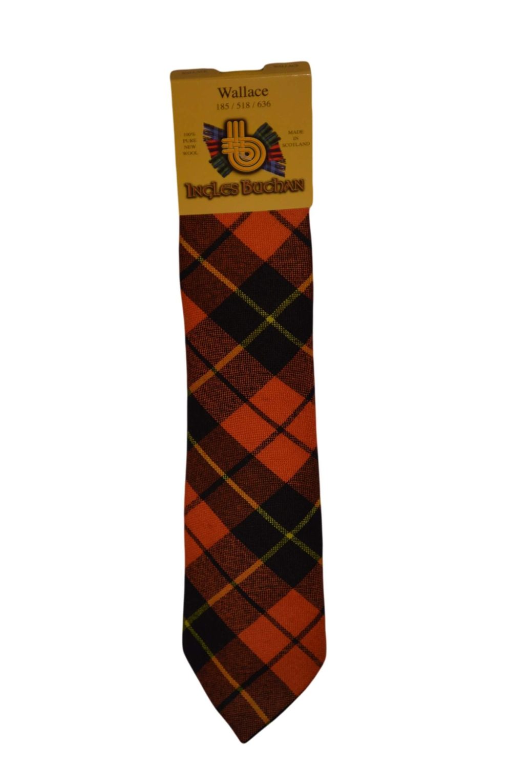 Men's Wool Tartan Tie - Wallace Ancient - Orange