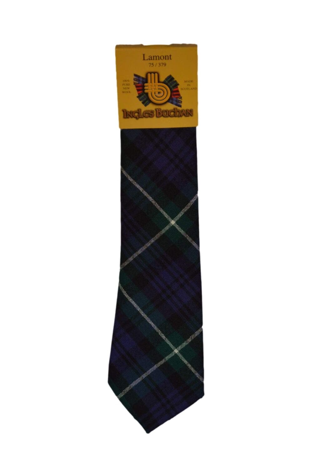 Men's Wool Tartan Tie - Lamont Modern - Green, Navy