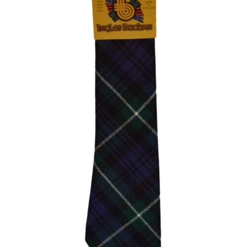 Men's Wool Tartan Tie - Lamont Modern - Green, Navy