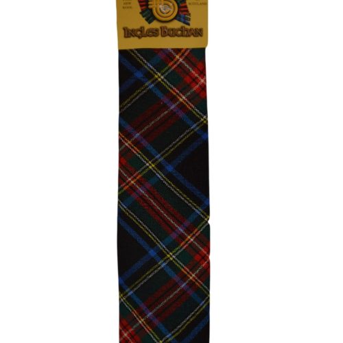 Men's Wool Tartan Tie - Black Stewart