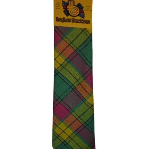 Men's Wool Tartan Tie - MacMillan Old Ancient - Green, Yellow, Pink