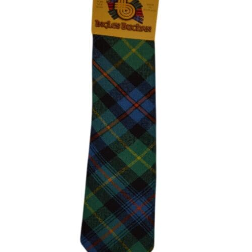 Men's Wool Tartan Tie - Farquharson Ancient - Green, Blue, Red, White