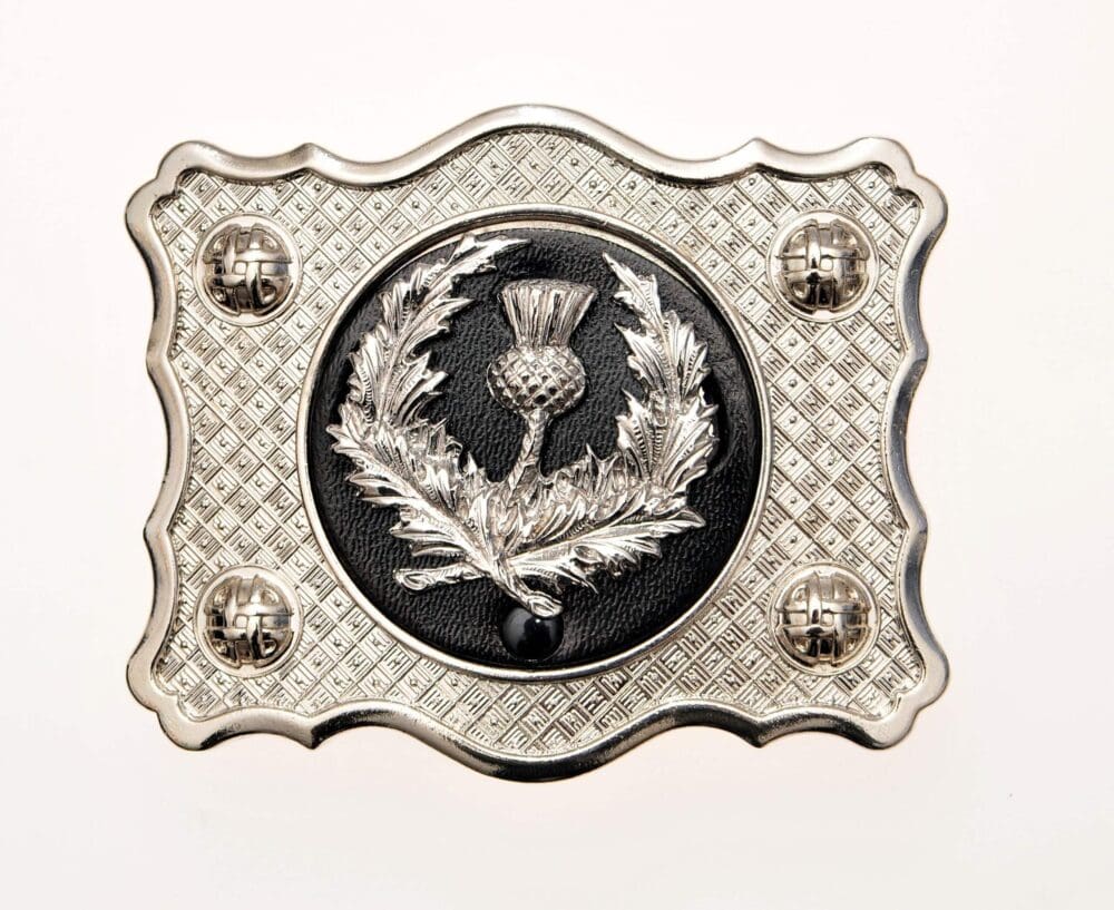 Kilt Buckle - Thistle Mount Chrome