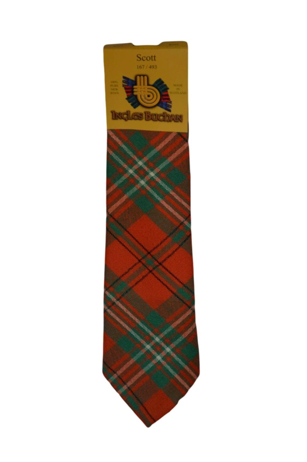 Men's Wool Tartan Tie - Scott Ancient - Orange