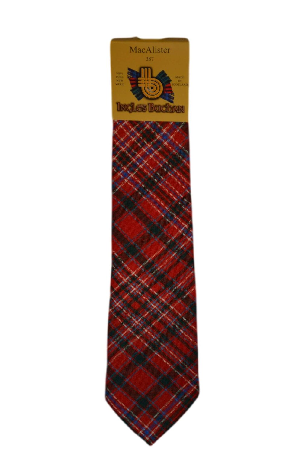 Men's Wool Tartan Tie - MacAlister Modern - Red, Green, White