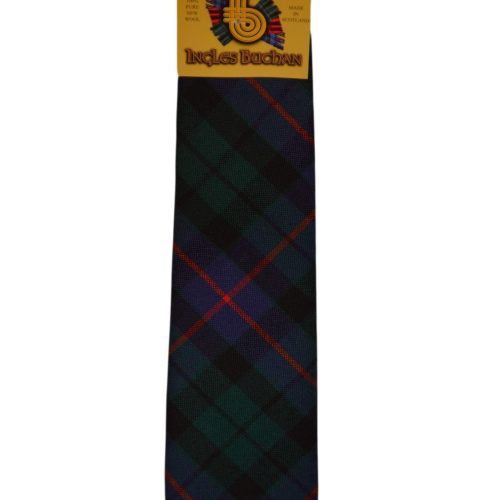 Men's Wool Tartan Tie - Morrison Modern - Green, Navy