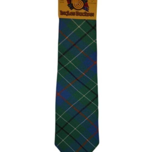 Men's Wool Tartan Tie - Duncan Ancient - Green, Blue, Black